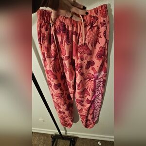 Pink and Red Graphic Joggers